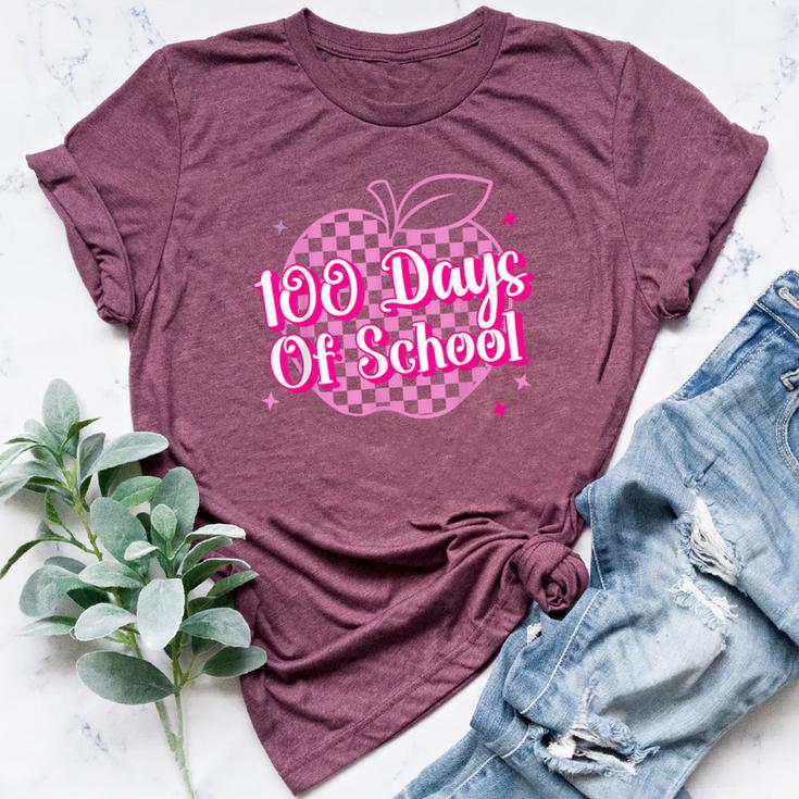 Cute 100Th Day Pink Teacher Girls 100 Days Of School Bella Canvas T-shirt