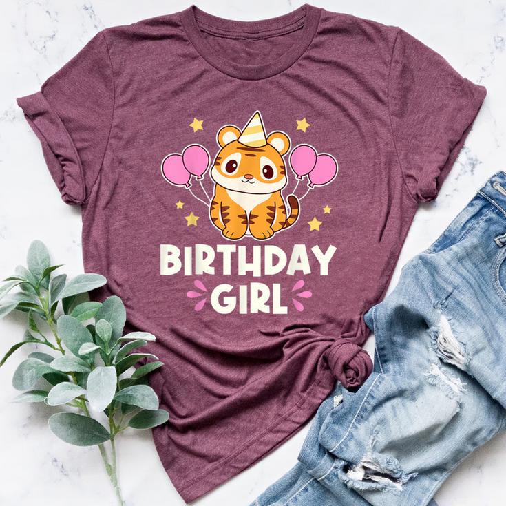 Cute Birthday Girl Tiger Bella Canvas T-shirt