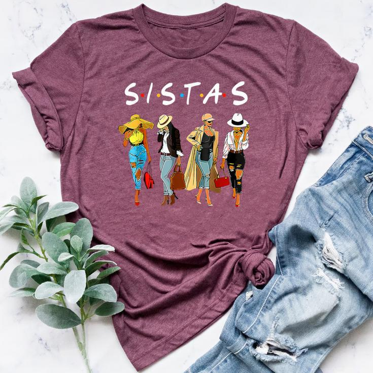 Cute Proud Black Sistas Queen Melanin African American Women Bella Canvas T-shirt