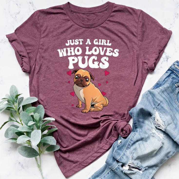 Cute Pug For Girls Dog Owner Puppy Pug Lover Bella Canvas T-shirt