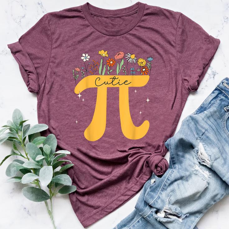 Cutie Pi Wildflower Flower Pi Day Girls Math Lover Bella Canvas T-shirt