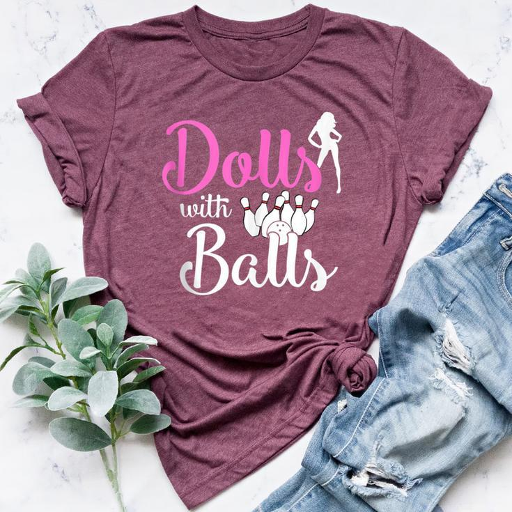 Dolls With Balls Bowling Girls Trip Team Bowler Bella Canvas T-shirt