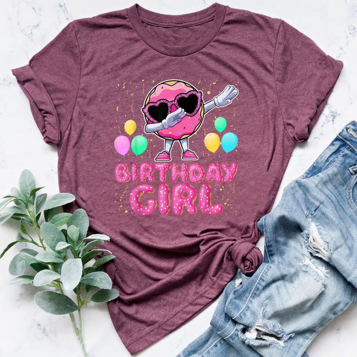 Donut Birthday Girls Dabbing Donut Girl Birthday Party Bella Canvas T-shirt
