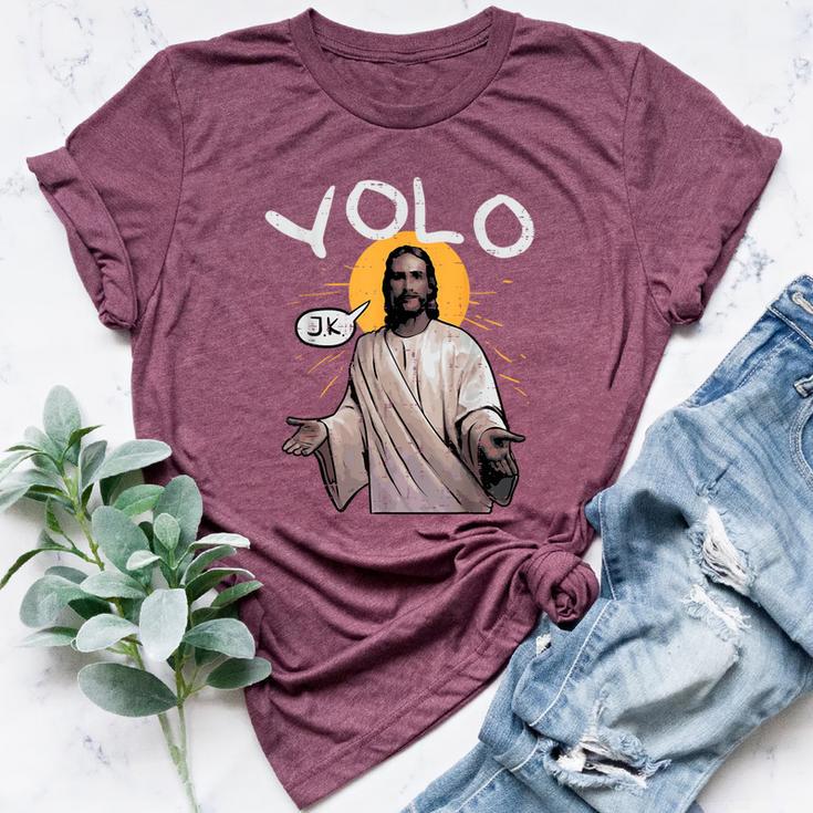 Easter Yolo Jk Jesus Religious Christian Kid Bella Canvas T-shirt