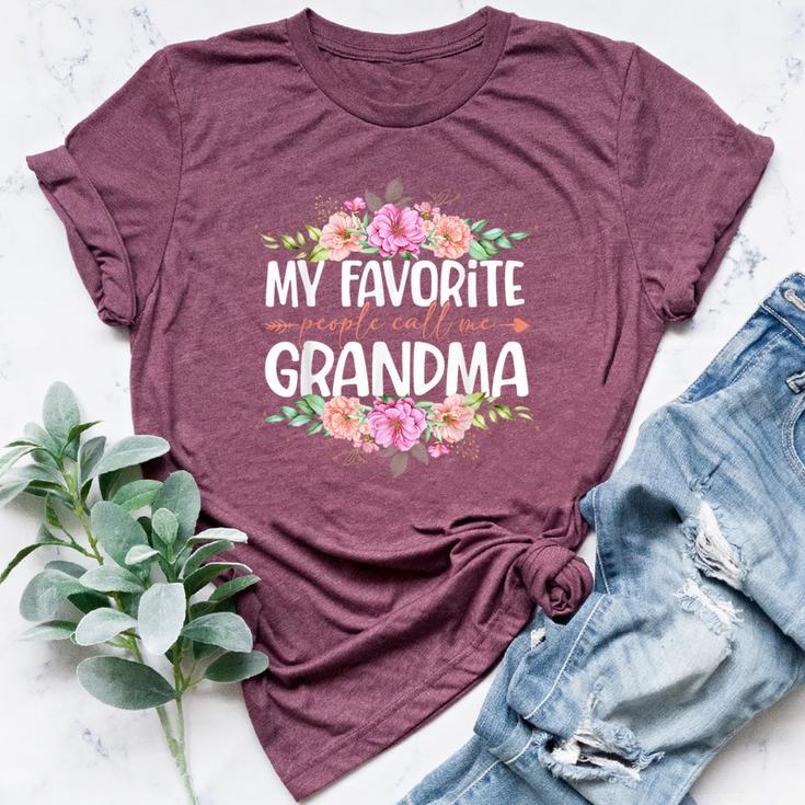 My Favorite People Call Me Grandma Floral Mother's Day Bella Canvas T-shirt