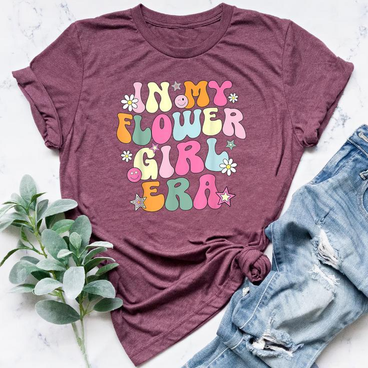 In My Flower Girl Era Retro Groovy Flower Girl Cute Bella Canvas T-shirt