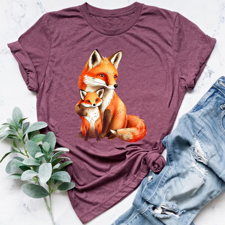 Fox Foxes Mom Child Dad Child Children Men Bella Canvas T-shirt