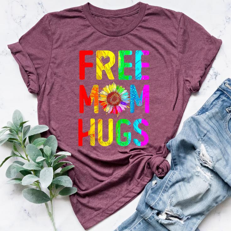 Free Mom Hugs Gay Pride Lgbt Daisy Rainbow Flower Mother Day Bella Canvas T-shirt