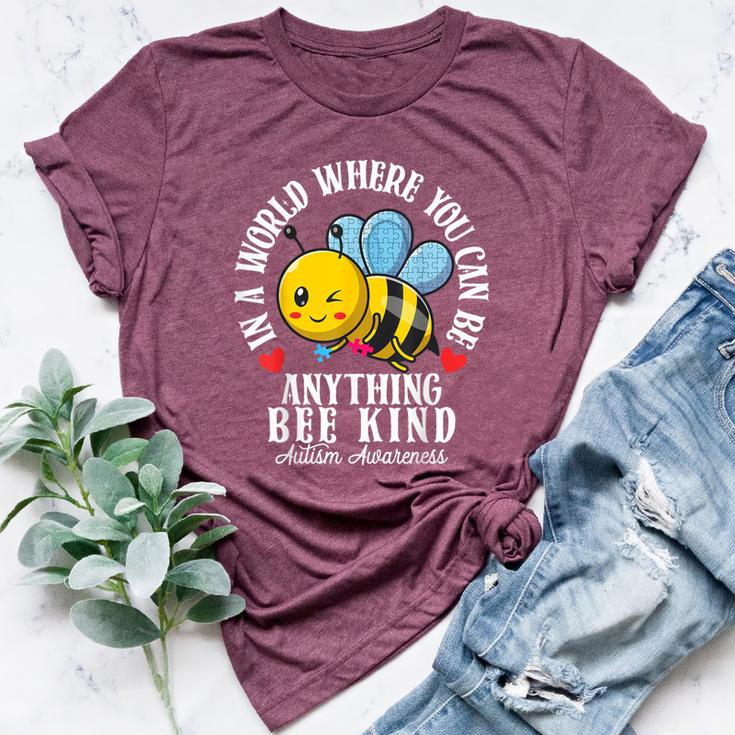 Autism Awareness Bee Kind Autistic Cute Autism Be Kind Bella Canvas T-shirt