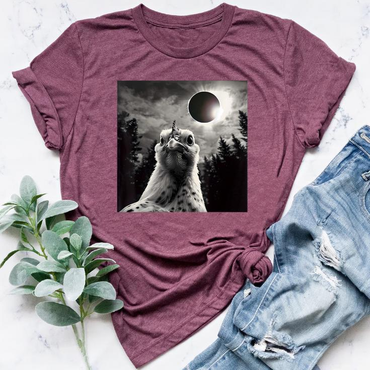 Chicken Selfie With Total Solar Eclipse 2024 Bella Canvas T-shirt