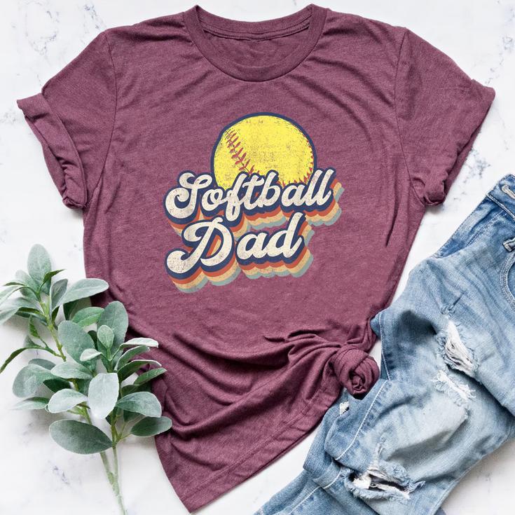 Fathers Day Softball Dad From Daughter Son Wife Bella Canvas T-shirt