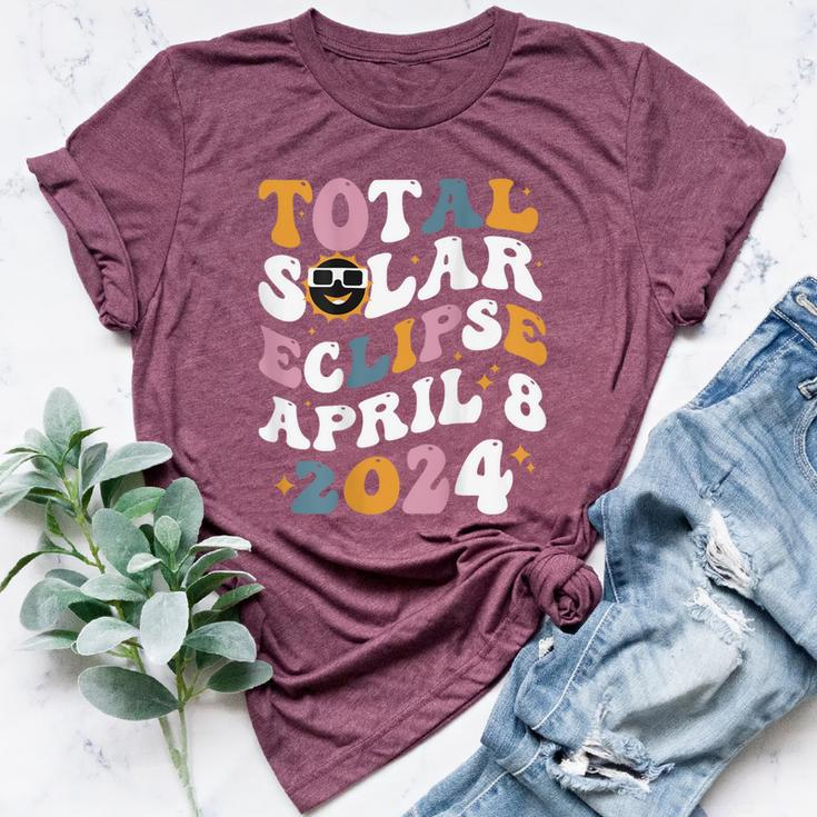 Groovy Total Solar Eclipse 2024 Cute Solar Eclipse Bella Canvas T-shirt