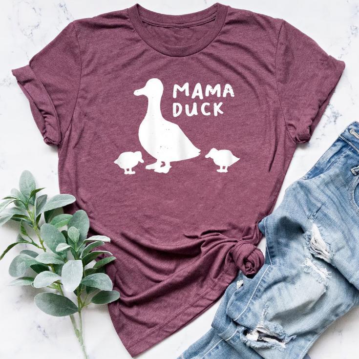 Mama Duck MotherI Duckling Babies Mom Of 2 Bella Canvas T-shirt