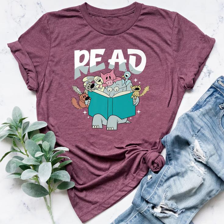 Teacher Library Read Book Pigeon Wild Animal Bookish Bella Canvas T-shirt
