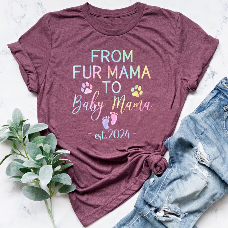 From Fur Mama To Baby Mama Est 2024 New Mom Do Tie Dye Bella Canvas T-shirt