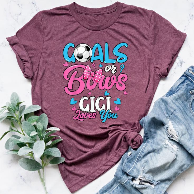 Gender Reveal Goals Or Bows Gigi Loves You Soccer Bella Canvas T-shirt