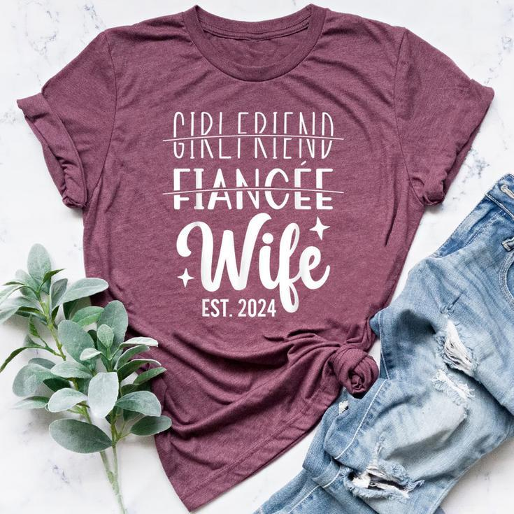 Girlfriend Fiancée Wife 2024 For Wedding And Honeymoon Bella Canvas T-shirt