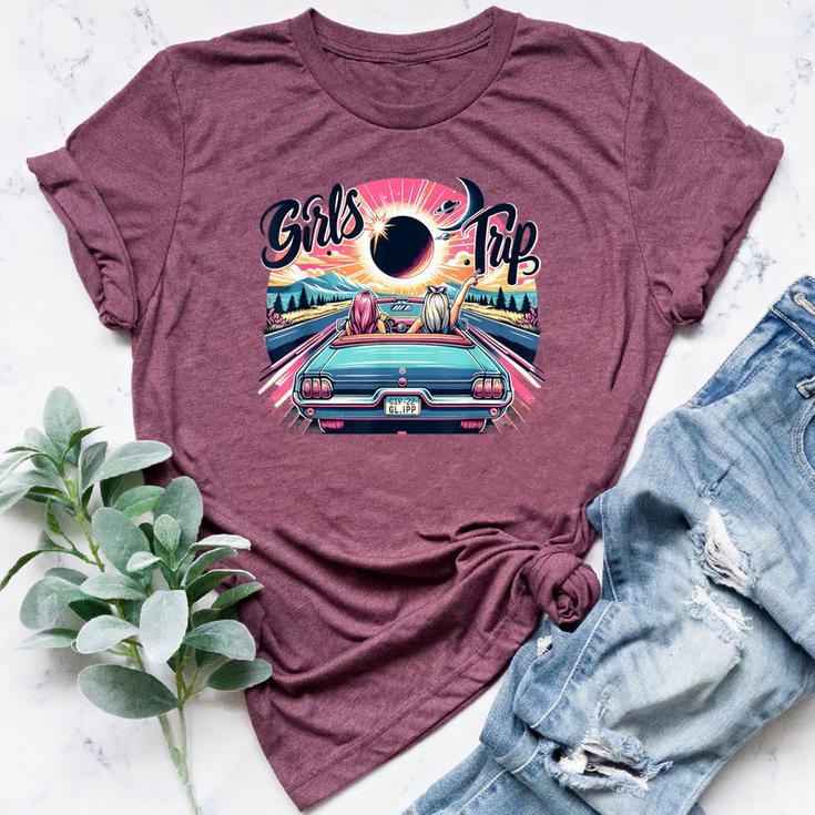 Girls Trip 2024 Total Solar Eclipse 2024 Girl Bella Canvas T-shirt