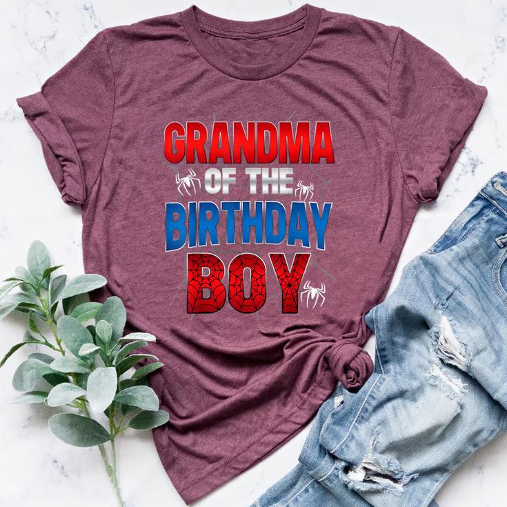 Grandma Of The Birthday Boy Matching Family Spider Web Bella Canvas T-shirt