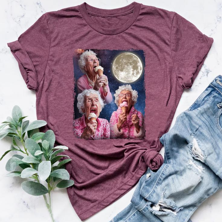 Grandma Howling Moon Grandma Licking Ice Cream Bella Canvas T-shirt