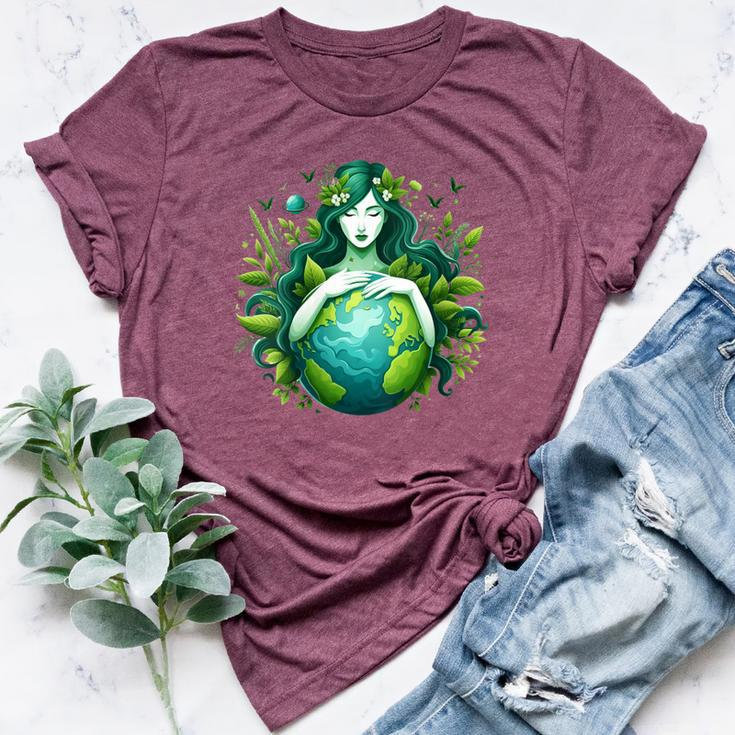 Green Mother Earth Day Gaia Save Our Planet Hippie Bella Canvas T-shirt