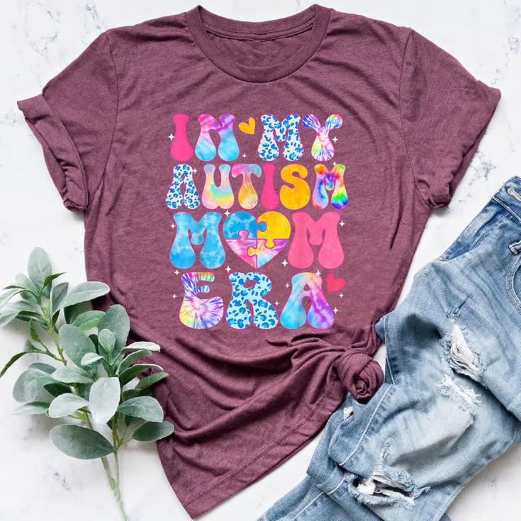 Groovy In My Autism Mom Era Autism Awareness Day Womens Bella Canvas T-shirt