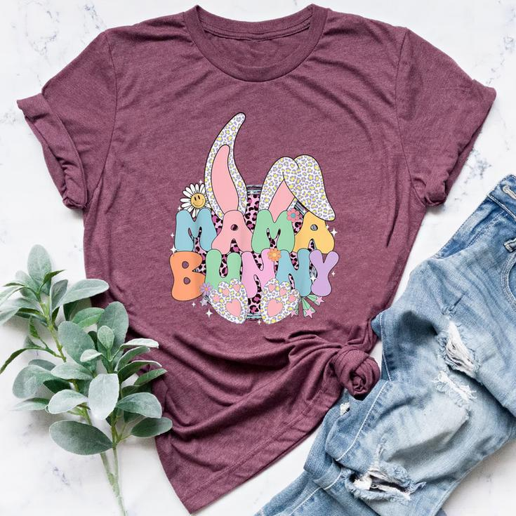 Groovy Mama Easter Day Rabbit Mom Hippie Trendy Bella Canvas T-shirt
