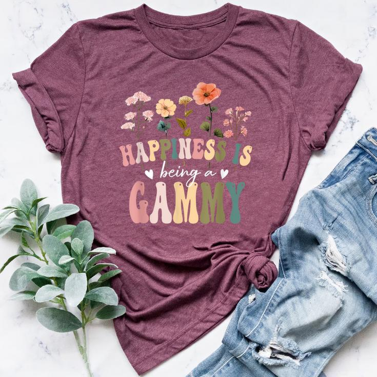 Happiness Is Being A Gammy Floral Gammy Mother's Day Bella Canvas T-shirt