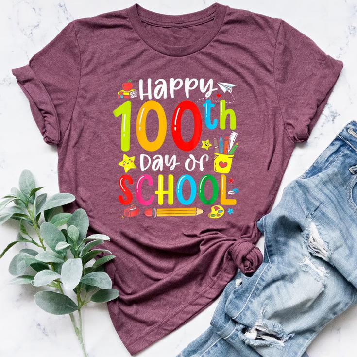 Happy 100Th Day Of School 100 Days Of School Teacher Student Bella Canvas T-shirt