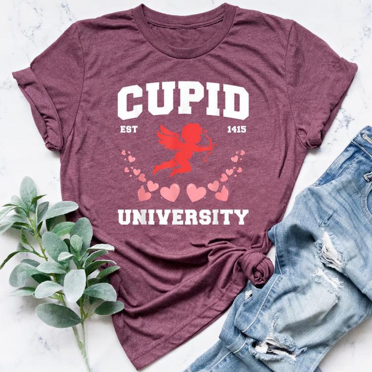 Happy Valentines Day Cupid University Pink Hearts Women Bella Canvas T-shirt