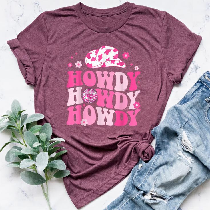 Howdy Southern Western Girl Country Rodeo Cowgirl Disco Bella Canvas T-shirt