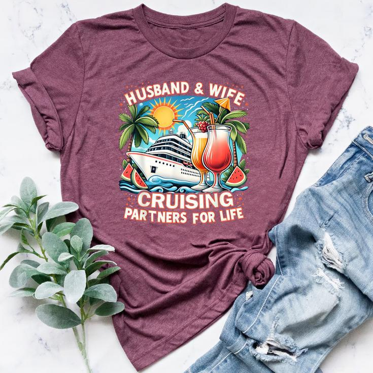 Husband And Wife Cruising Partners For Life Honeymoon Cruise Bella Canvas T-shirt