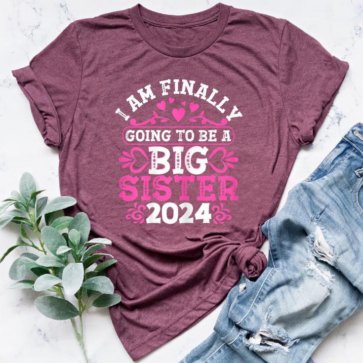 I'm Finally Going To Be A Big Sister 2024 Pregnancy Reveal Bella Canvas T-shirt