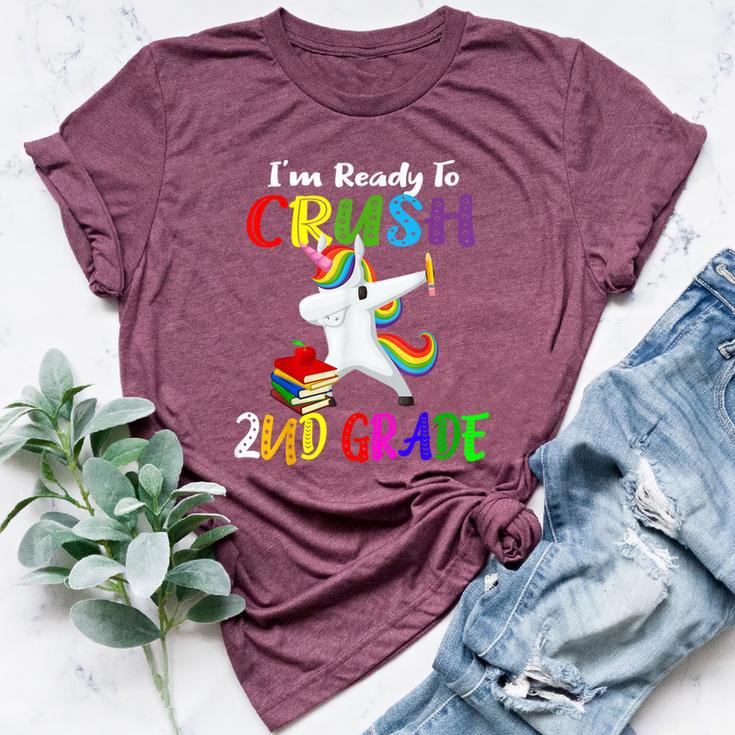 I'm Ready To Crush 2Nd Grade Second Grader Dabbing Unicorn Bella Canvas T-shirt