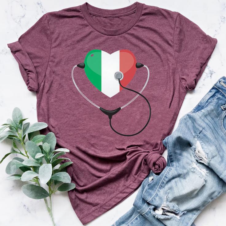 Italian Nurse Doctor National Flag Colors Of Italy Medical Bella Canvas T-shirt