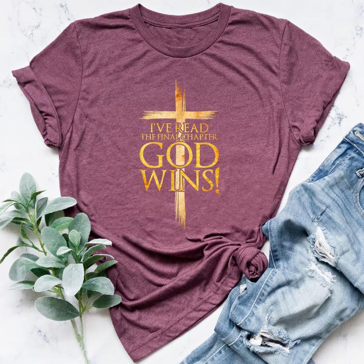 I've Read The Final Chapter God Wins Christian Faith Cross Bella Canvas T-shirt