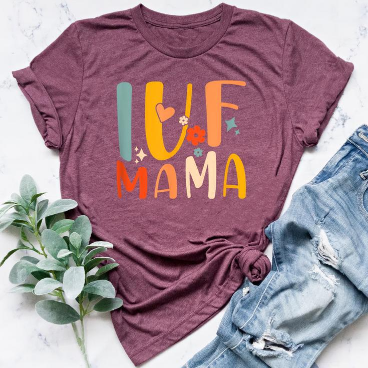 Ivf Mama Rainbow Ivf Mom Groovy Transfer Day Bella Canvas T-shirt