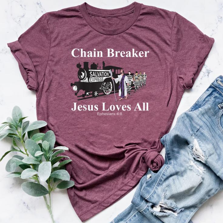 Jesus Loves All Chain Breaker Christian Faith Based Worship Bella Canvas T-shirt