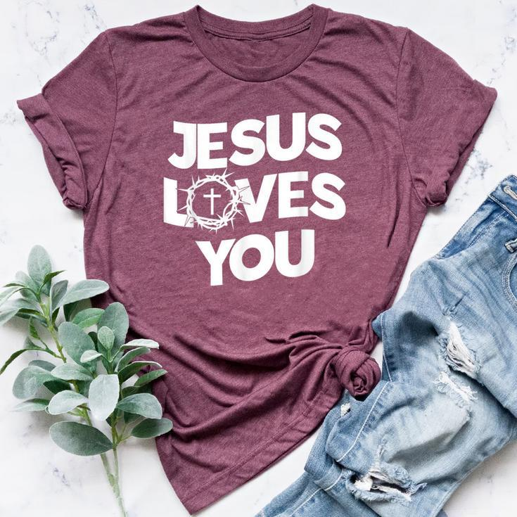 Jesus Loves You Religious Christian Faith Bella Canvas T-shirt