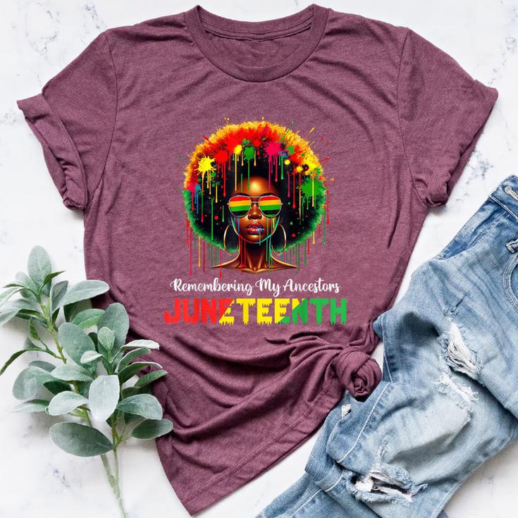 Junenth Black African Hair Remembering My Ancestors Bella Canvas T-shirt