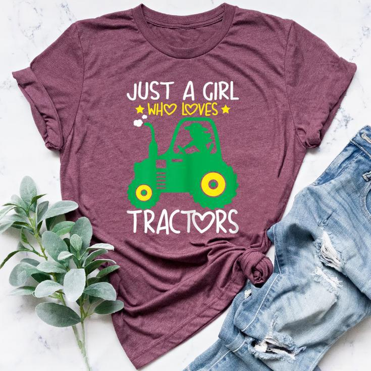 Just A Girl Who Loves Tractors Farm Lifestyle Lover Girls Bella Canvas T-shirt