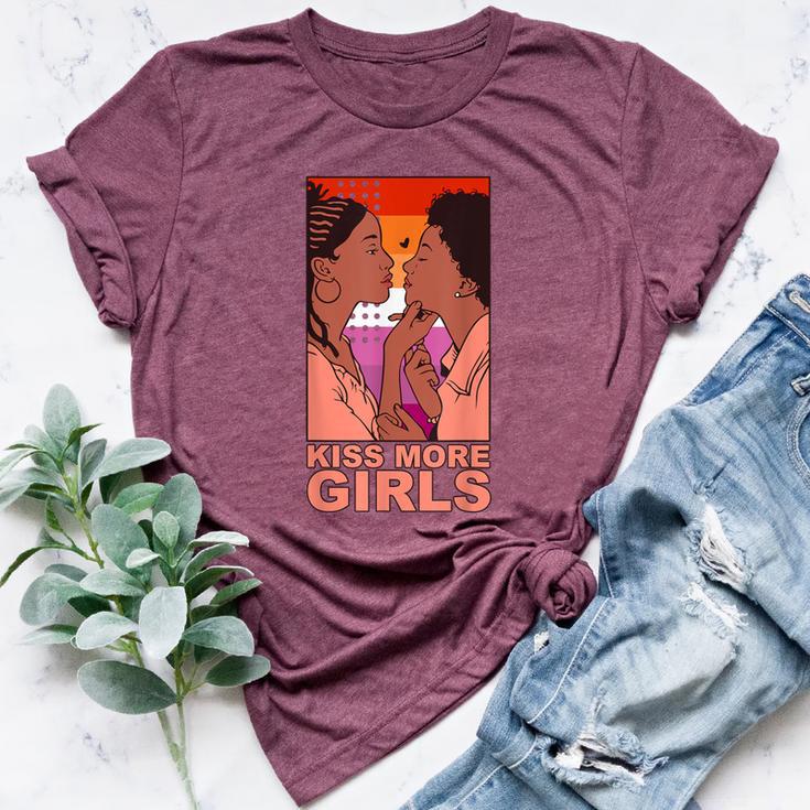 Kiss More Girls Black Lesbian Cute Lgbt Pride Month Bella Canvas T-shirt