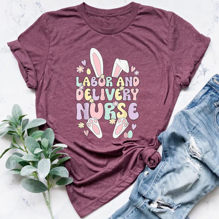 Labor And Delivery Nurse Easter Bunny L&D Nurse Easter Day Bella Canvas T-shirt