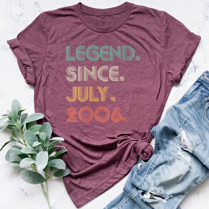 Legend Since July 2006 Vintage 18Th Birthday Boy Bella Canvas T-shirt