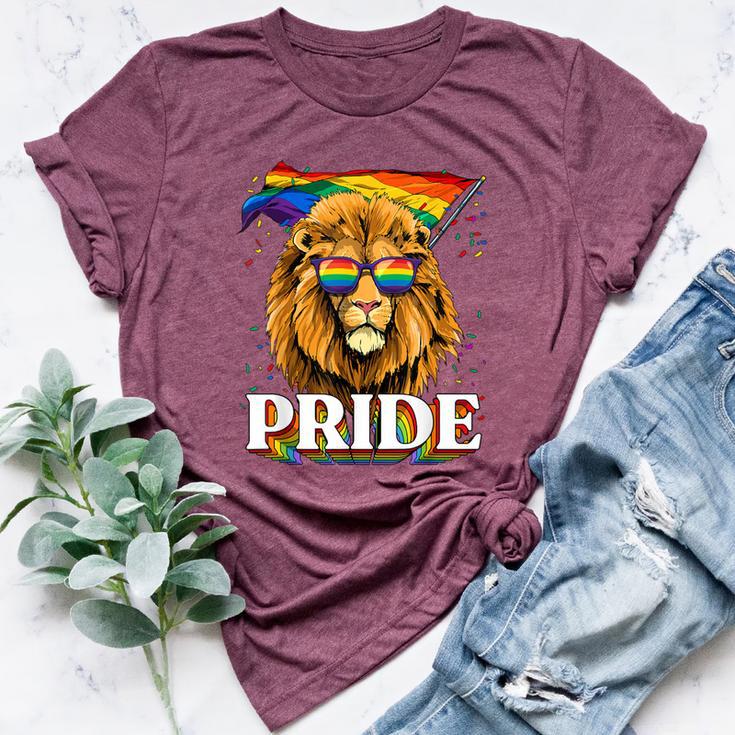 Lgbt Lion Gay Pride Lgbtq Rainbow Flag Sunglasses Bella Canvas T-shirt