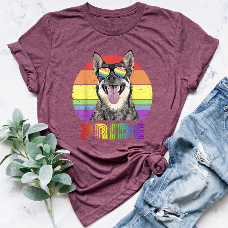 Lgbtq Swedish Vallhund Dog Rainbow Love Gay Pride Bella Canvas T-shirt