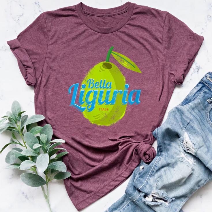 Liguria Retro Olive Italy Vintage Souvenir Bella Canvas T-shirt