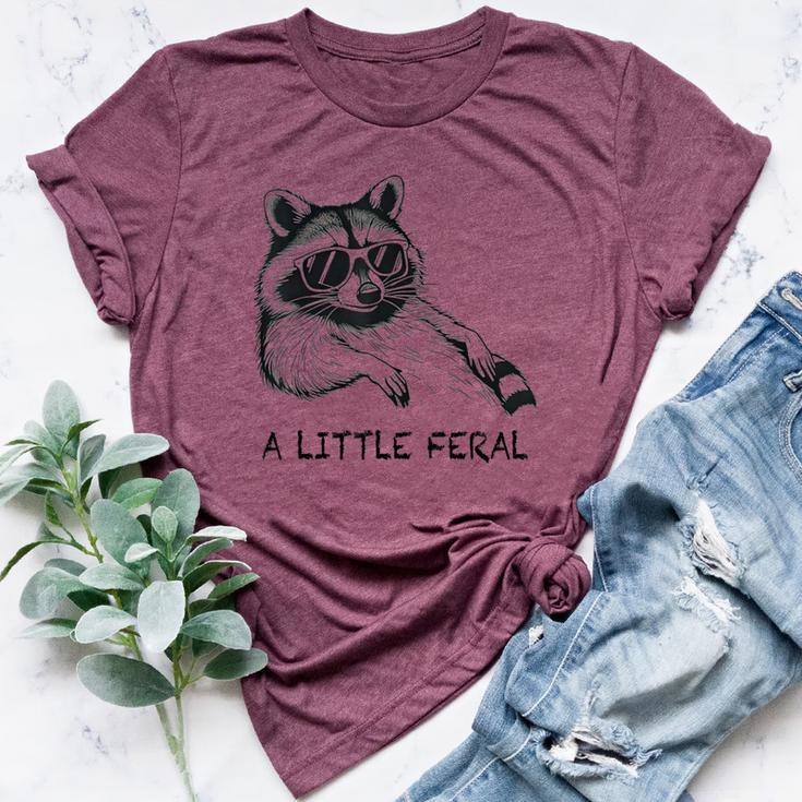 A Little Feral Raccoon With Moon Animal Raccoon Trash Panda Bella Canvas T-shirt