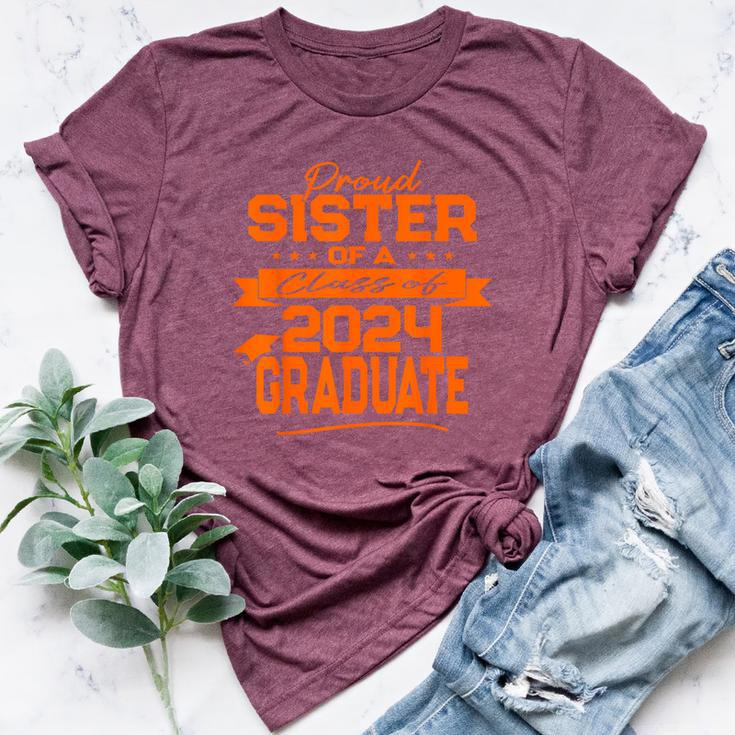Matching Family Orange Proud Sister Class Of 2024 Graduate Bella Canvas T-shirt