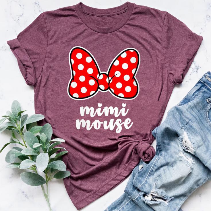 Mimi Mouse Family Vacation Bow Bella Canvas T-shirt